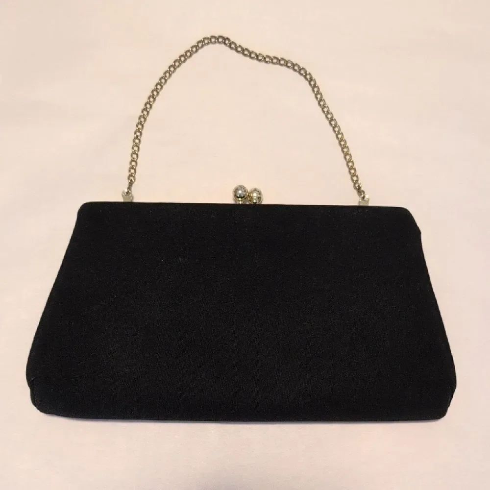 Elegant Vintage Harry Levine Black Evening Bag Formal Clutch